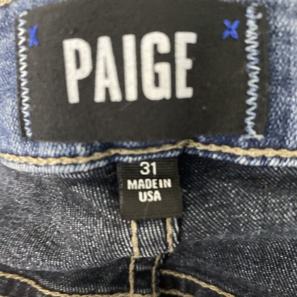 Paige Federal Jeans Men's 31 X 29 Blue Denim Straight Regular Fit Stretch - Picture 6 of 7